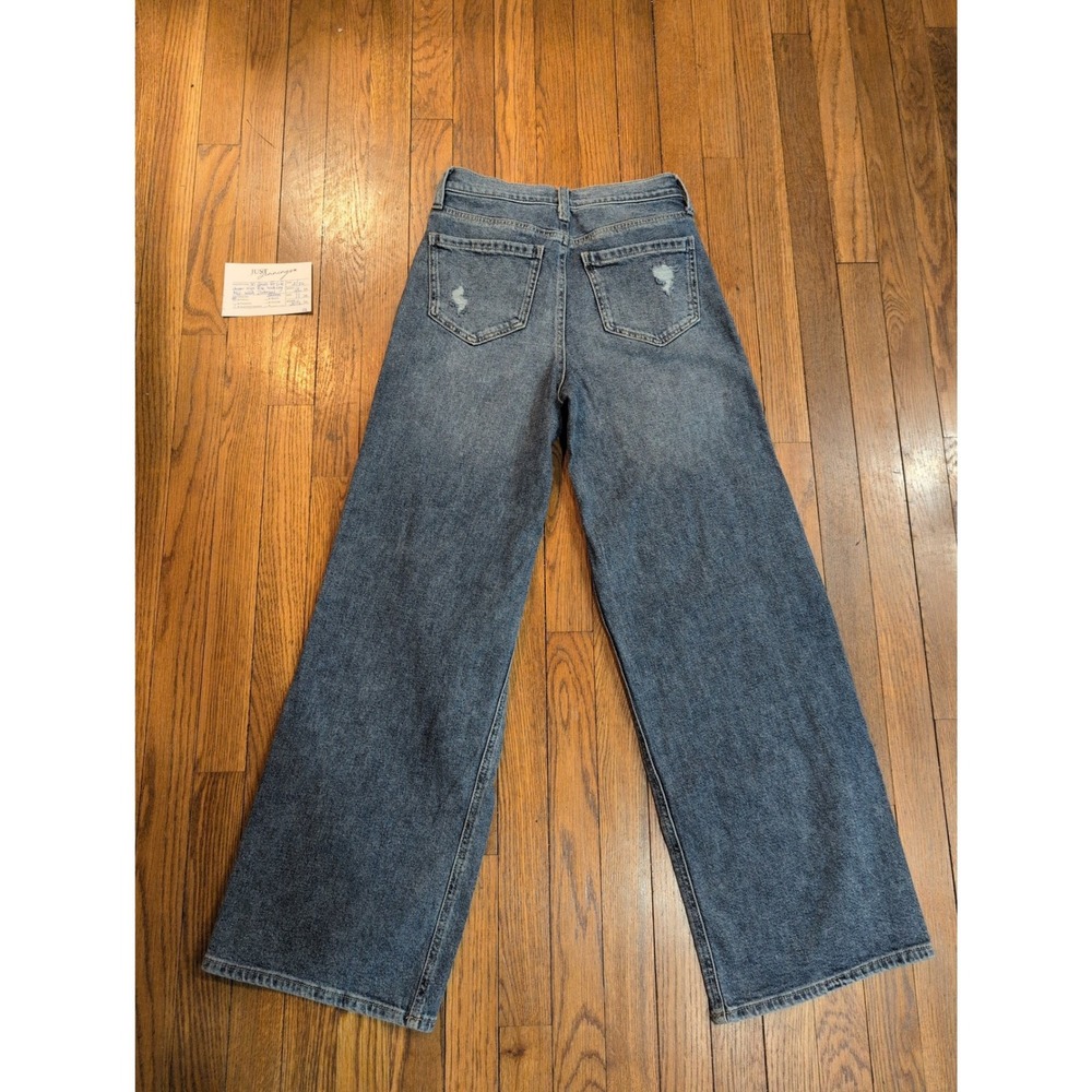 SONOMA SO Goods for Life Super High Rise Wide Leg Distressed Jeans Med Wash 3/26 - Picture 2 of 3
